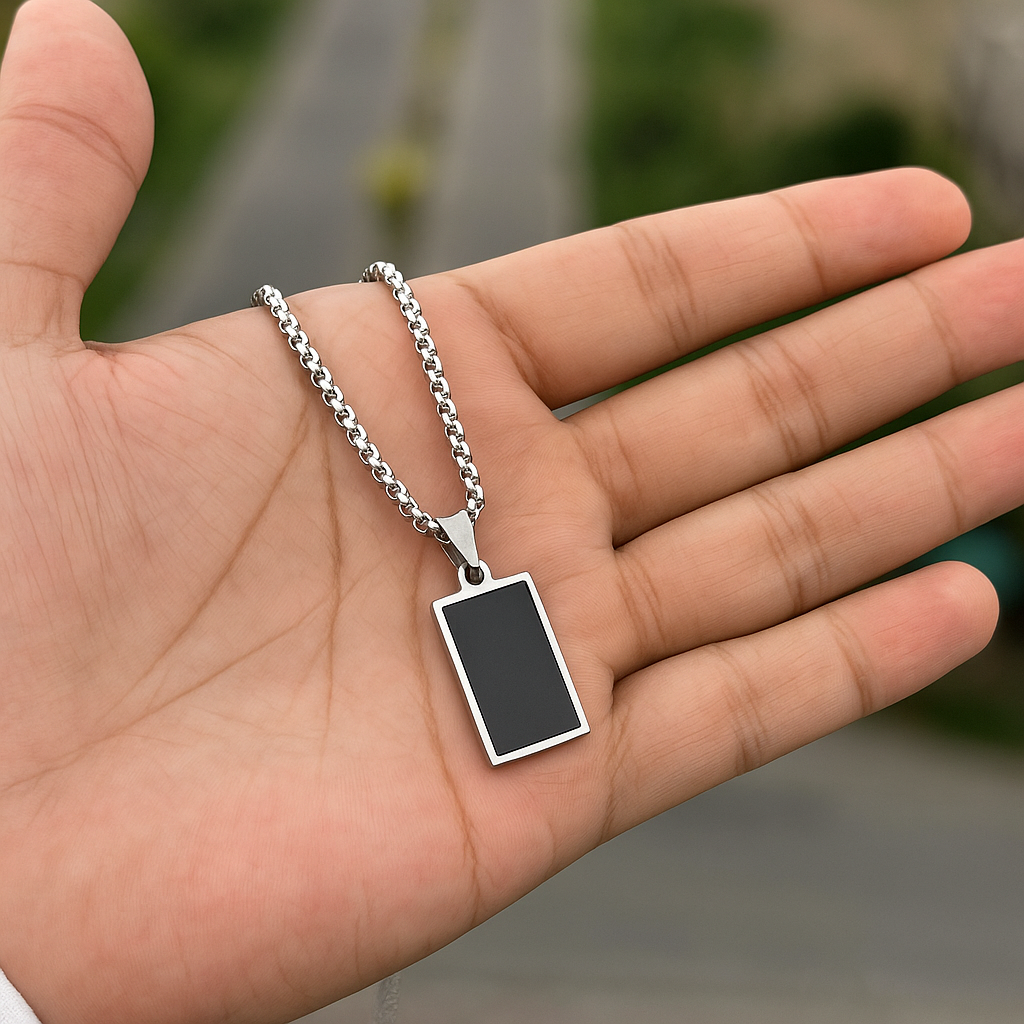 Black Diamond Locket- Pure Stainless Steel
