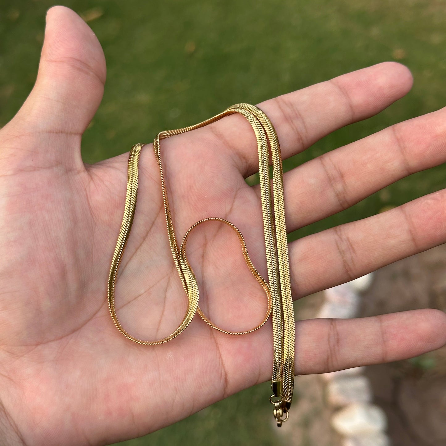 Premium Black & Gold Stainless Steel Sleek-Snake Chain