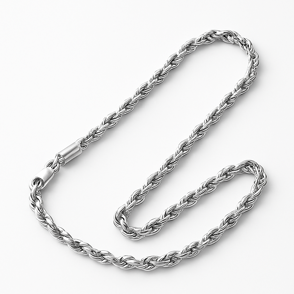 Twisted Rope Chain – Pure Stainless Steel Necklace | Durable Chain for Men & Boys