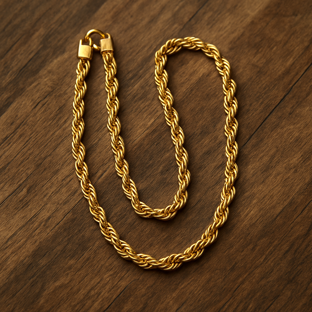 Twisted Rope Chain – Pure Stainless Steel Necklace | Durable Chain for Men & Boys