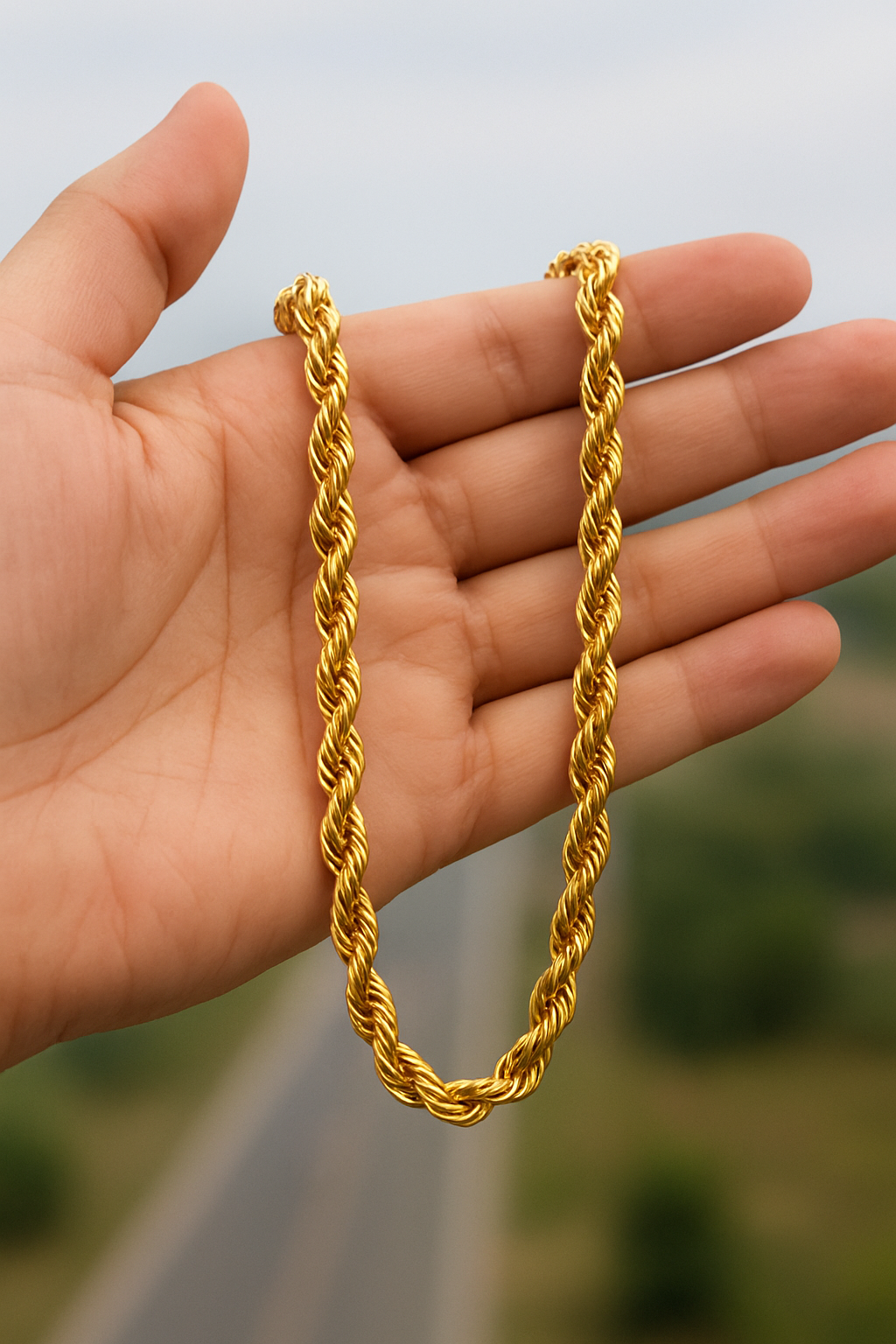 Twisted Rope Chain – Pure Stainless Steel Necklace | Durable Chain for Men & Boys