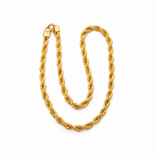 Twisted Rope Chain – Pure Stainless Steel Necklace | Durable Chain for Men & Boys